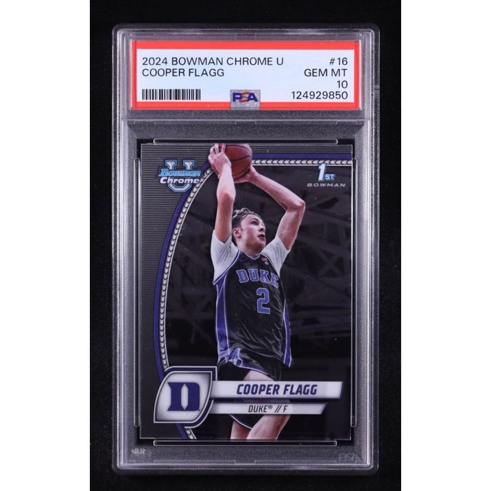 Cooper Flagg 2024-25 Bowman Chrome University #16 RC (PSA 10) at PristineAuction.com