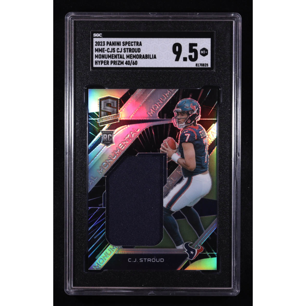 CJ Stroud 2023 Panini Spectra Monumental Memorabilia Hyper #2 #40/60 RC (SGC 9.5) at PristineAuction.com