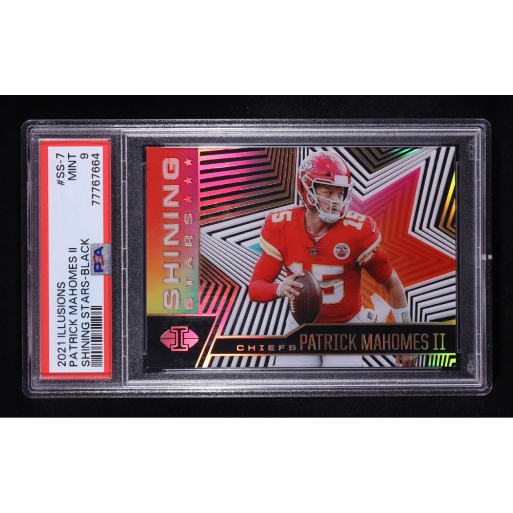 Patrick Mahomes II 2021 Panini Illusions Shining Stars Black #7 #44/50 (PSA 9) at PristineAuction.com
