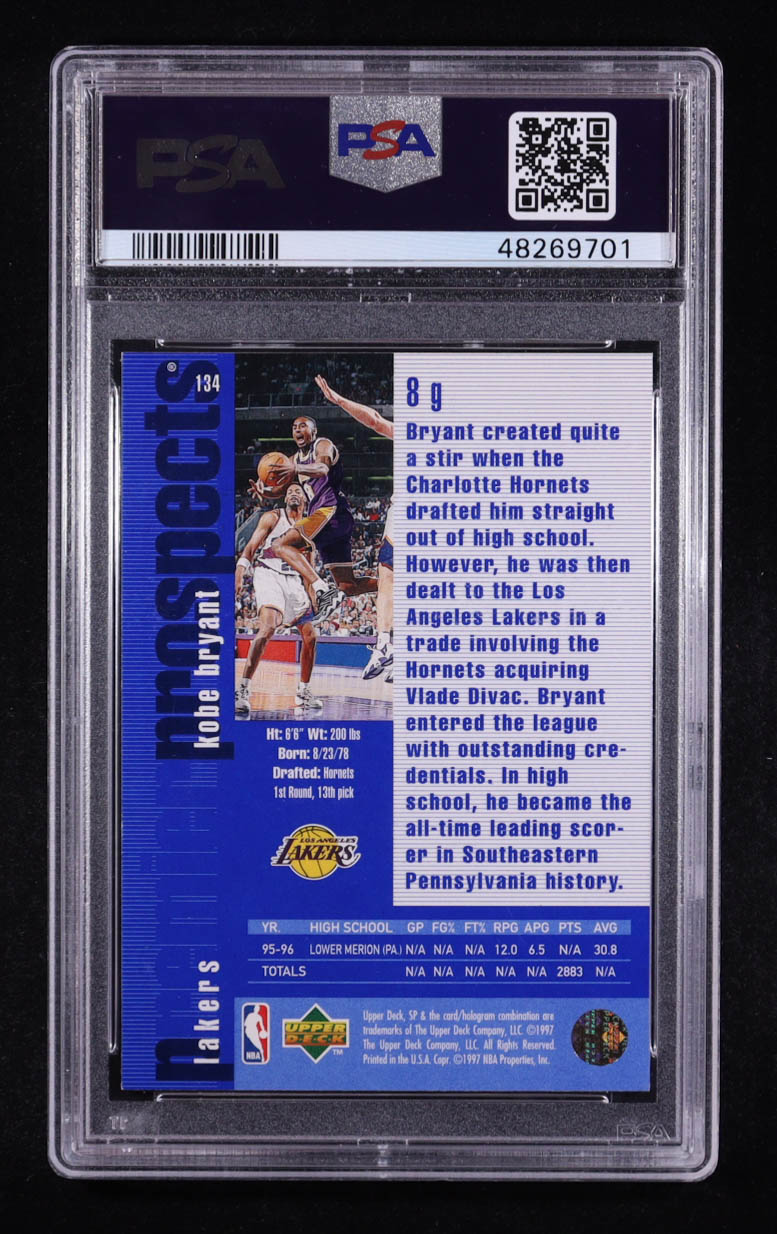 Kobe Bryant 1996-97 SP #134 RC (PSA 8) at PristineAuction.com Kobe Bryant 1996-97 SP #134 RC (PSA 8) at PristineAuction.com