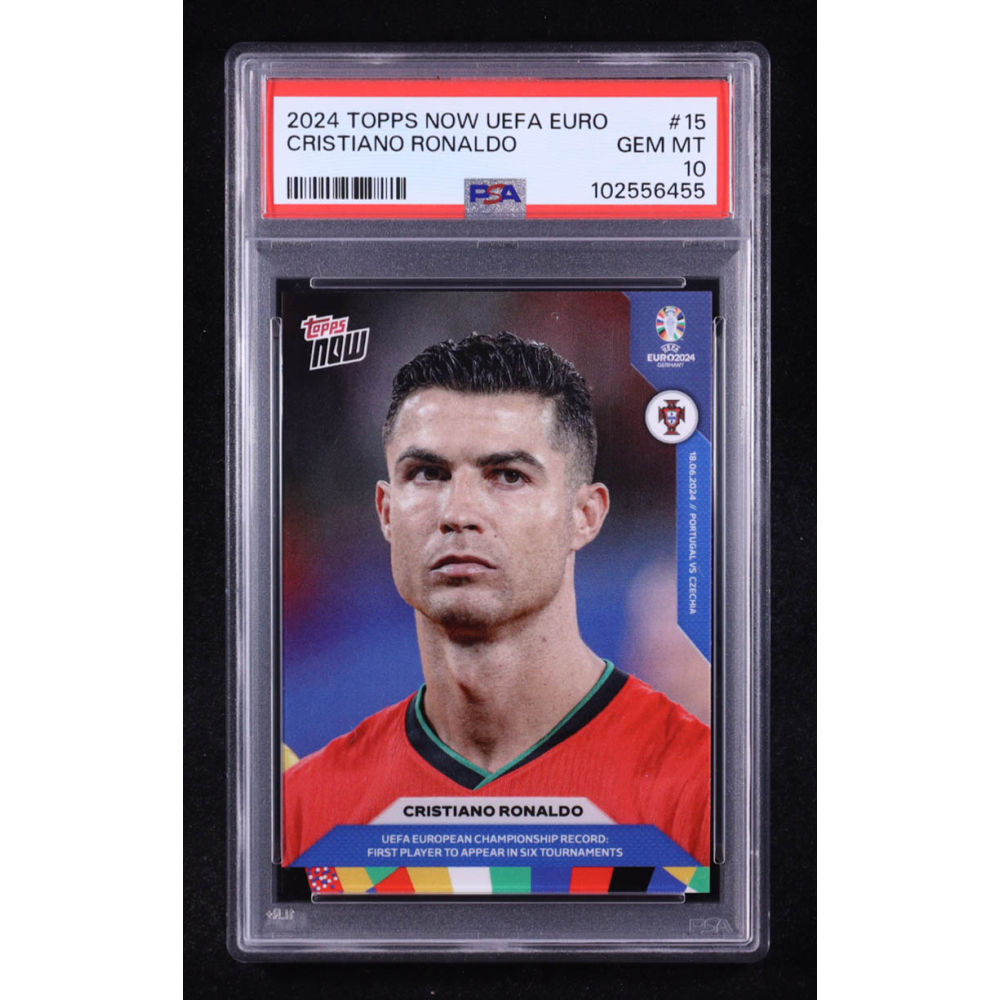 Cristiano Ronaldo 2024 Topps Now UEFA Euro #15 (PSA 10) at PristineAuction.com