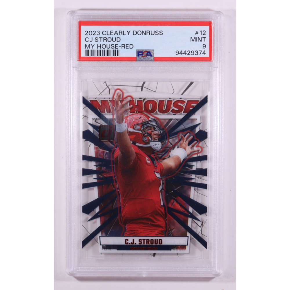 CJ Stroud 2023 Clearly Donruss Clearly My House Red #12 #044/100 RC (PSA 9) at PristineAuction.com