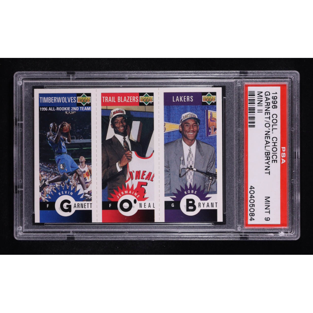 Kevin Garnett / Jermaine O' Neal / Kobe Bryant 1996-97 Upper Deck Collectors Choice Mini Cards #M129 #M158 #M139 RC (PSA 9) at PristineAuction.com