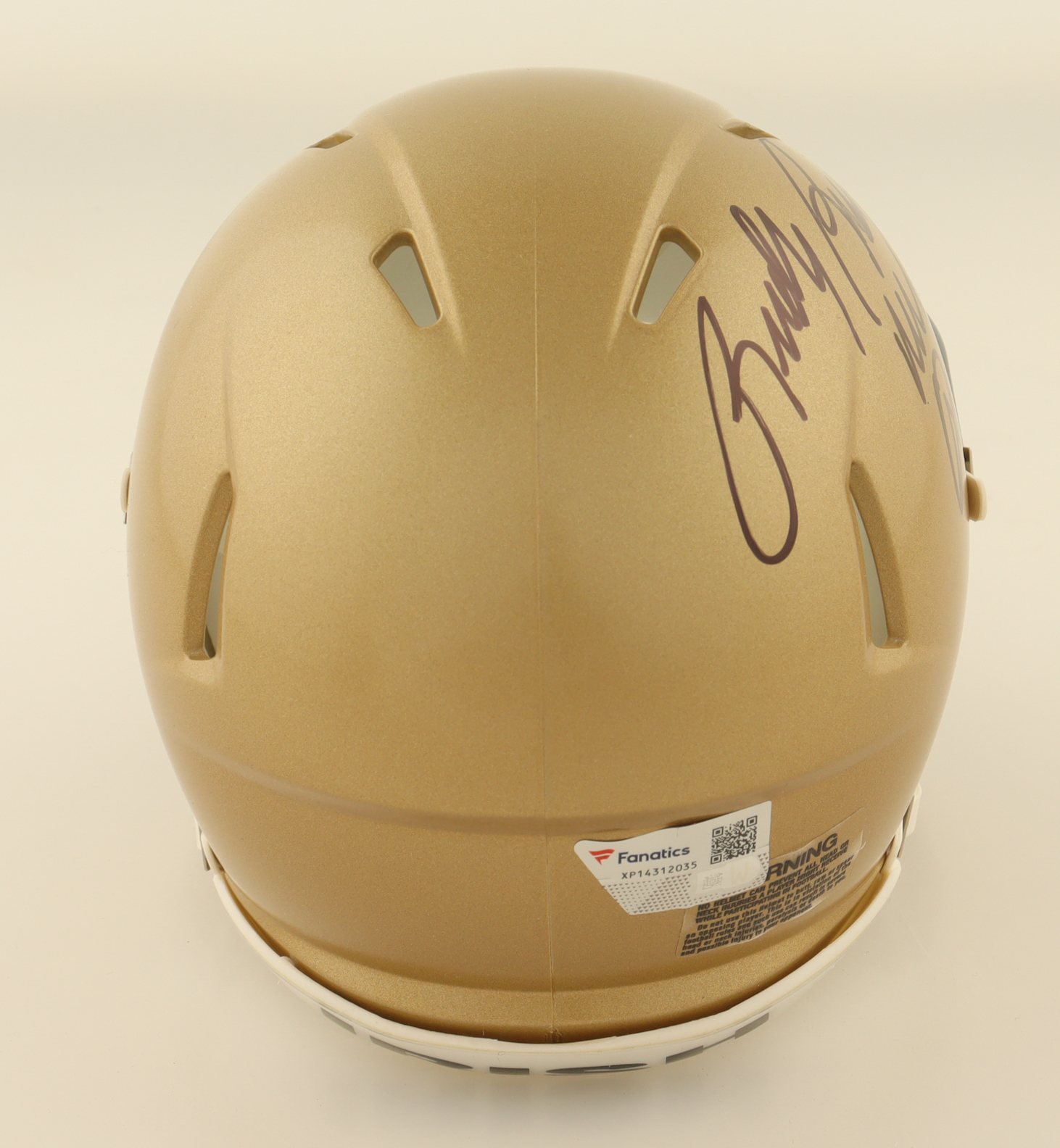 Rudy Ruettiger Signed Notre Dame Fighting Irish Speed Mini Helmet Inscribed "Never Quit" (Fanatics) at PristineAuction.com Rudy Ruettiger Signed Notre Dame Fighting Irish Speed Mini Helmet Inscribed "Never Quit" (Fanatics) at PristineAuction.com
