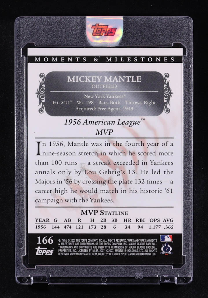 Mickey Mantle 2007 Topps Moments and Milestones #166-92 #097/150 Runs 92 at PristineAuction.com Mickey Mantle 2007 Topps Moments and Milestones #166-92 #097/150 Runs 92 at PristineAuction.com
