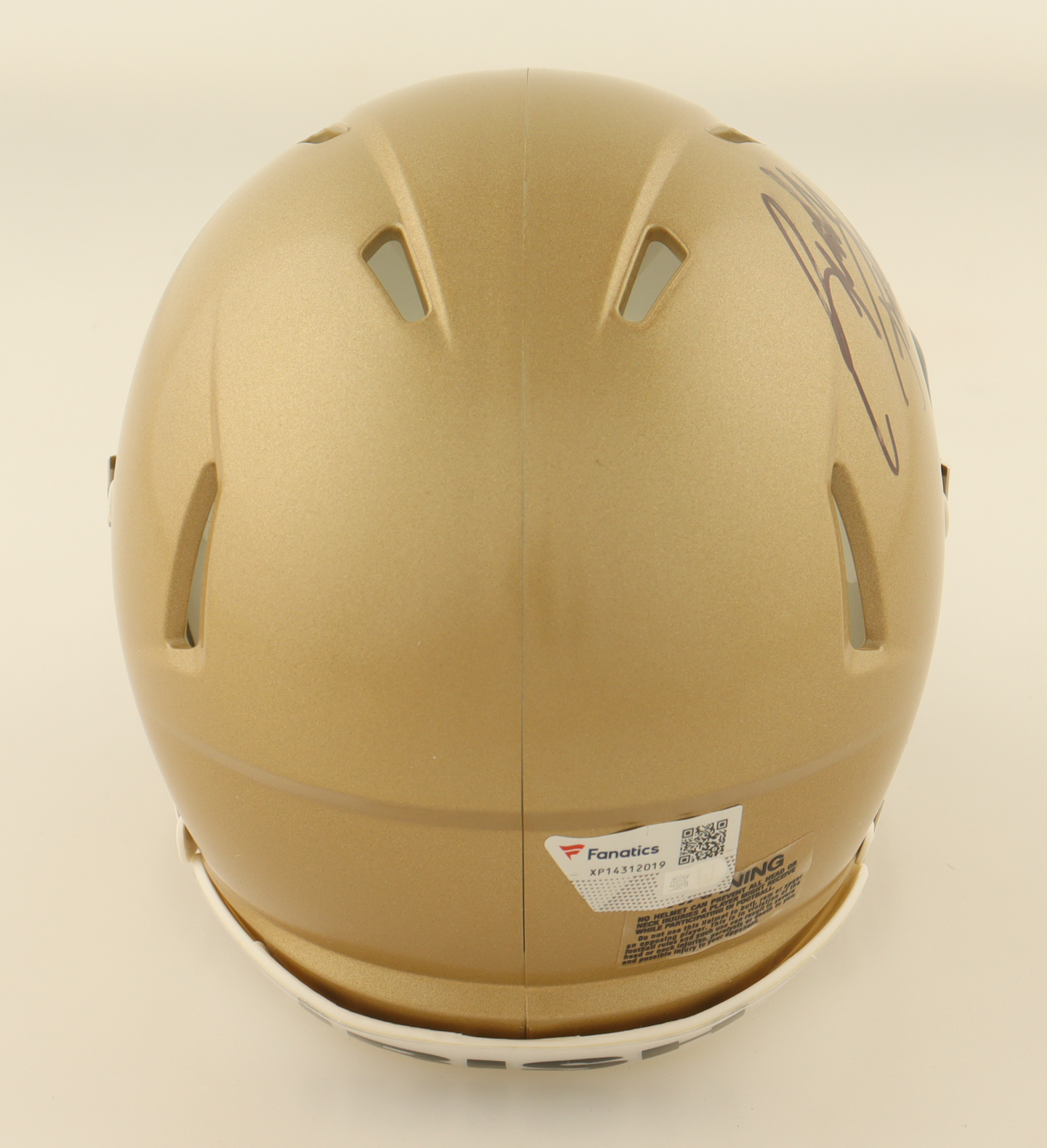 Rudy Ruettiger Signed Notre Dame Fighting Irish Speed Mini Helmet (Fanatics) at PristineAuction.com Rudy Ruettiger Signed Notre Dame Fighting Irish Speed Mini Helmet (Fanatics) at PristineAuction.com