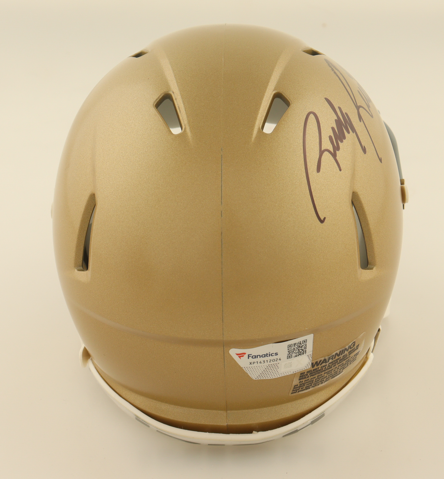 Rudy Ruettiger Signed Notre Dame Fighting Irish Speed Mini Helmet (Fanatics) at PristineAuction.com Rudy Ruettiger Signed Notre Dame Fighting Irish Speed Mini Helmet (Fanatics) at PristineAuction.com