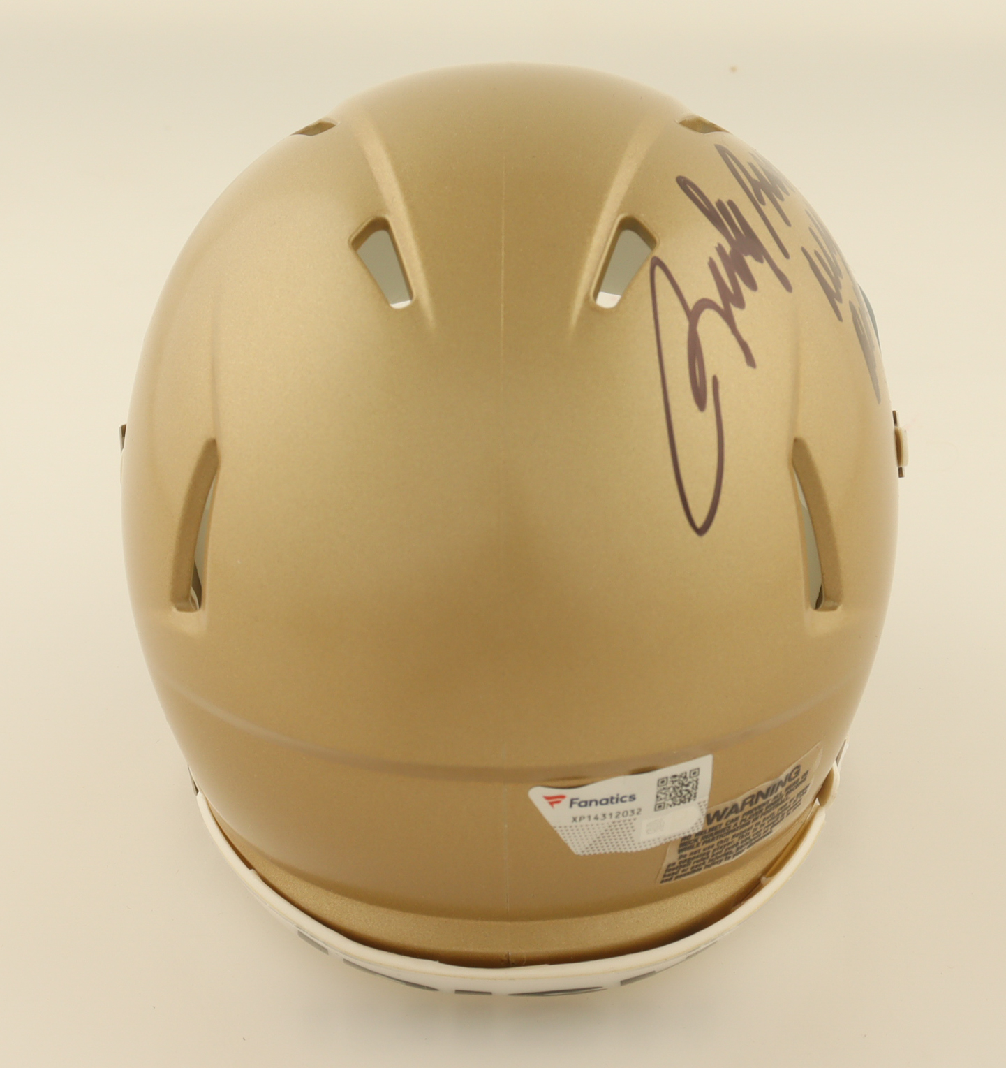 Rudy Ruettiger Signed Notre Dame Fighting Irish Speed Mini Helmet Inscribed "Never Quit" (Fanatics) at PristineAuction.com Rudy Ruettiger Signed Notre Dame Fighting Irish Speed Mini Helmet Inscribed "Never Quit" (Fanatics) at PristineAuction.com
