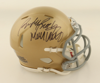 Rudy Ruettiger Signed Notre Dame Fighting Irish Speed Mini Helmet Inscribed "Never Quit" (Fanatics) at PristineAuction.com