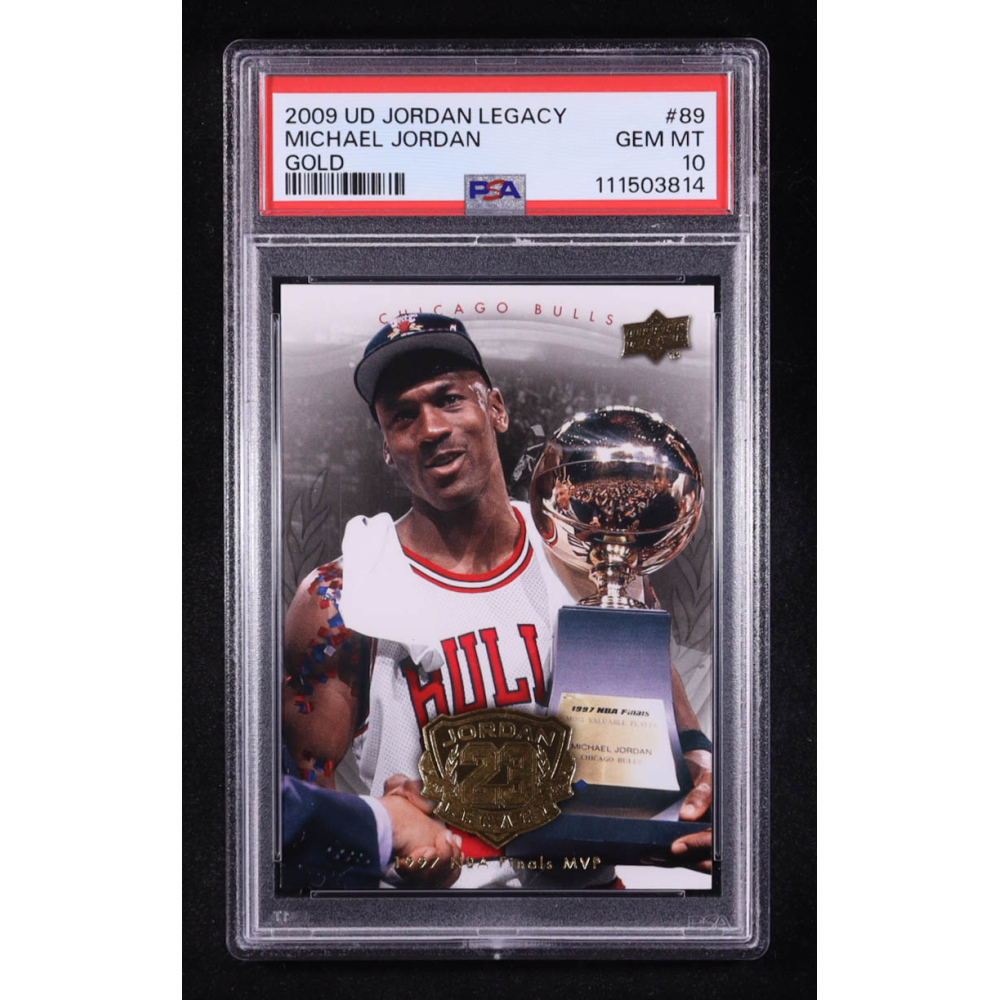 Michael Jordan 2009-10 Upper Deck Michael Jordan Legacy Collection Gold #89 (PSA 10) at PristineAuction.com