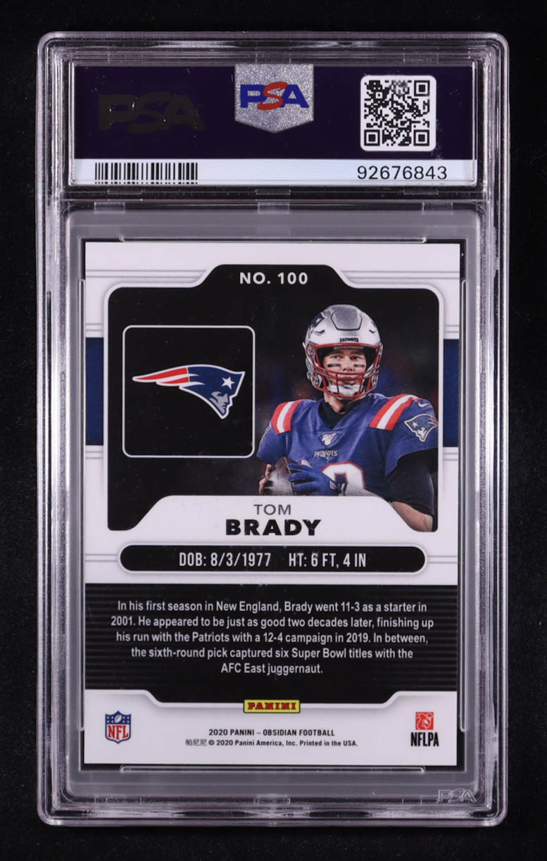 Tom Brady 2020 Panini Obsidian #100 (PSA 10) at PristineAuction.com Tom Brady 2020 Panini Obsidian #100 (PSA 10) at PristineAuction.com