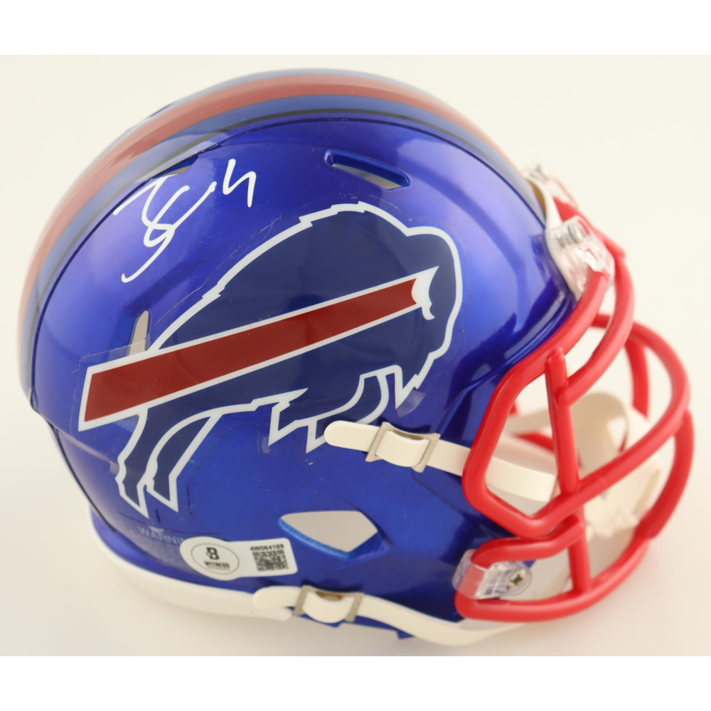 James Cook Signed Bills Flash Alternate Speed Mini Helmet (Beckett) at PristineAuction.com