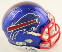 James Cook Signed Bills Flash Alternate Speed Mini Helmet (Beckett) at PristineAuction.com