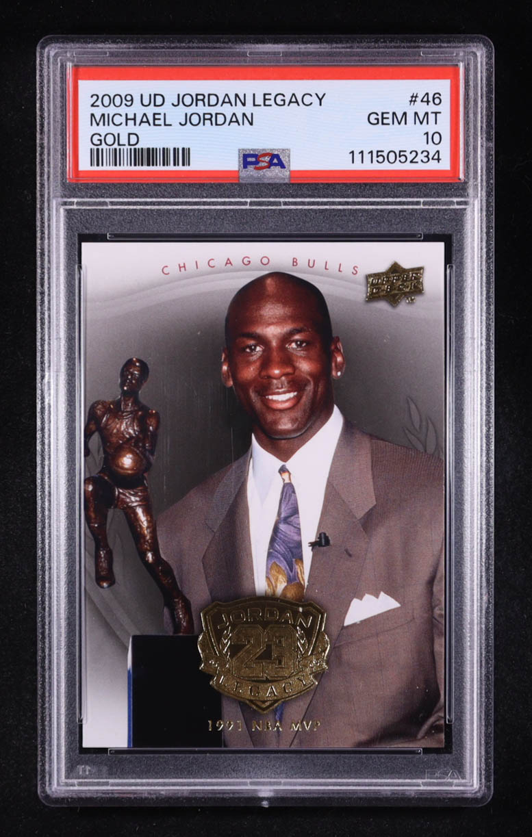 Michael Jordan 2009-10 Upper Deck Michael Jordan Legacy Collection Gold #46 (PSA 10) at PristineAuction.com Michael Jordan 2009-10 Upper Deck Michael Jordan Legacy Collection Gold #46 (PSA 10) at PristineAuction.com