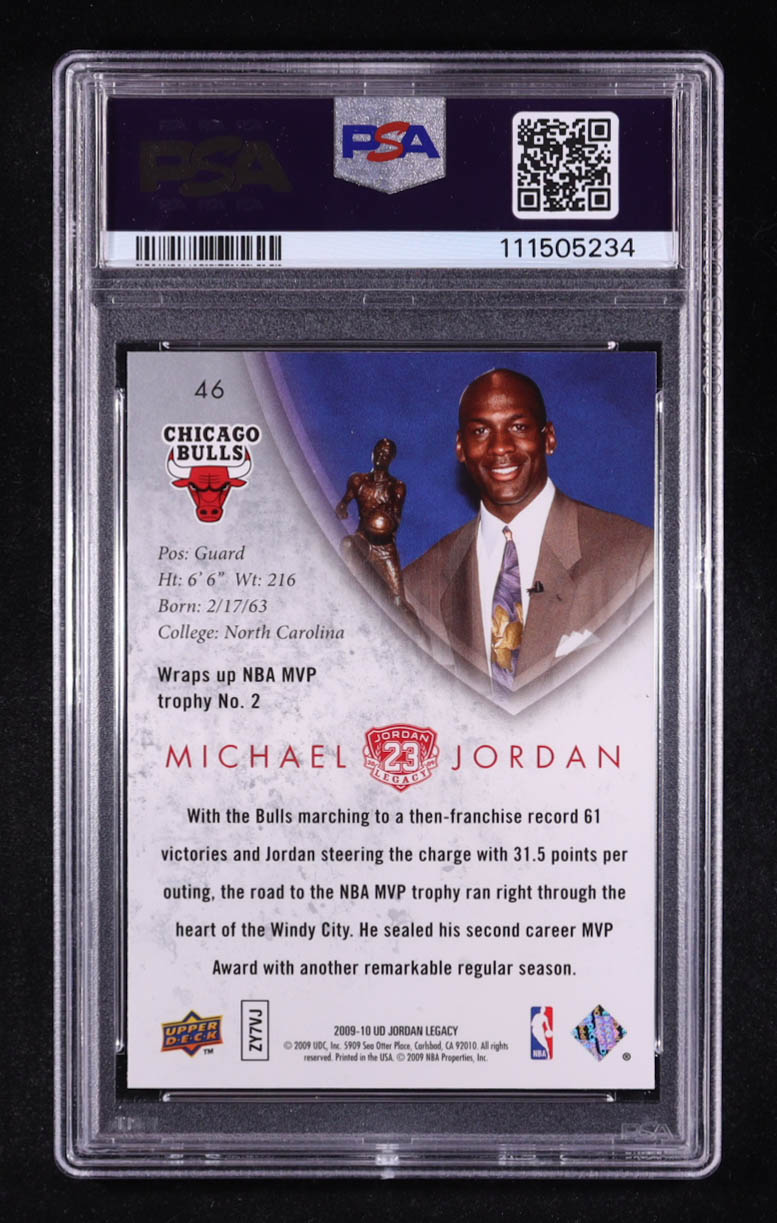 Michael Jordan 2009-10 Upper Deck Michael Jordan Legacy Collection Gold #46 (PSA 10) at PristineAuction.com Michael Jordan 2009-10 Upper Deck Michael Jordan Legacy Collection Gold #46 (PSA 10) at PristineAuction.com