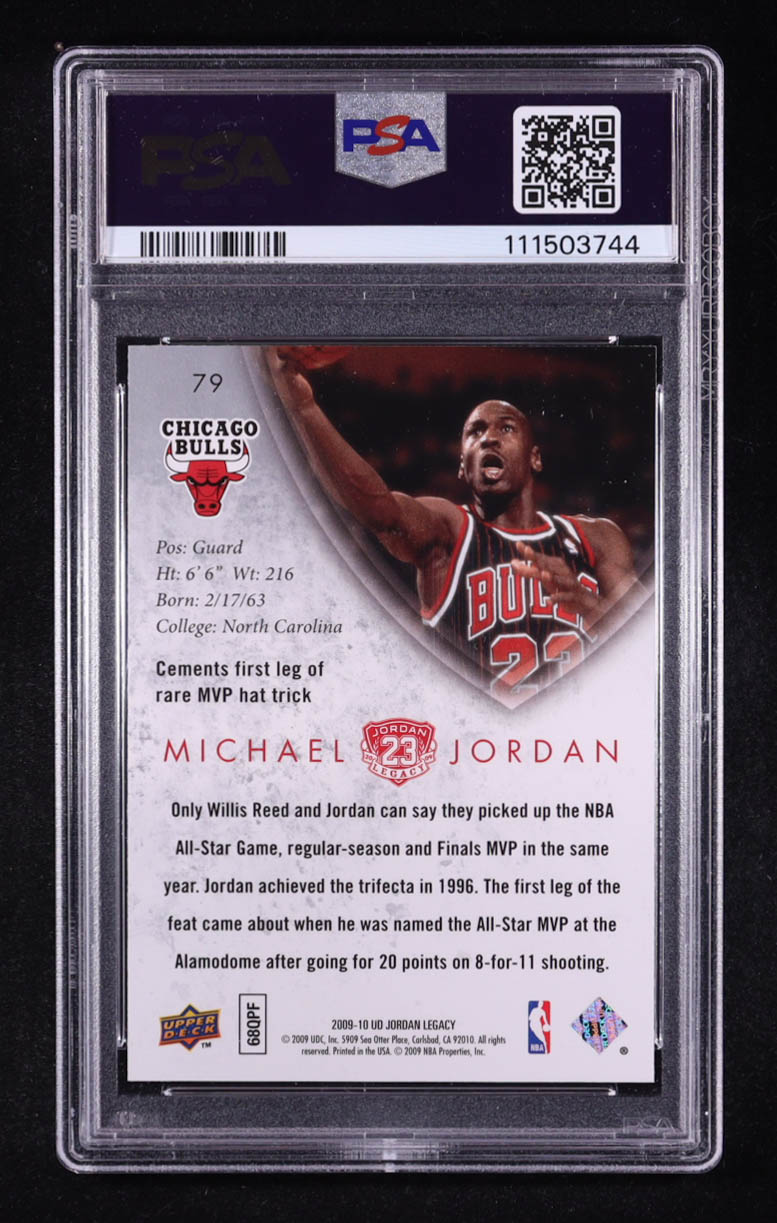 Michael Jordan 2009-10 Upper Deck Michael Jordan Legacy Collection Gold #79 (PSA 10) at PristineAuction.com Michael Jordan 2009-10 Upper Deck Michael Jordan Legacy Collection Gold #79 (PSA 10) at PristineAuction.com