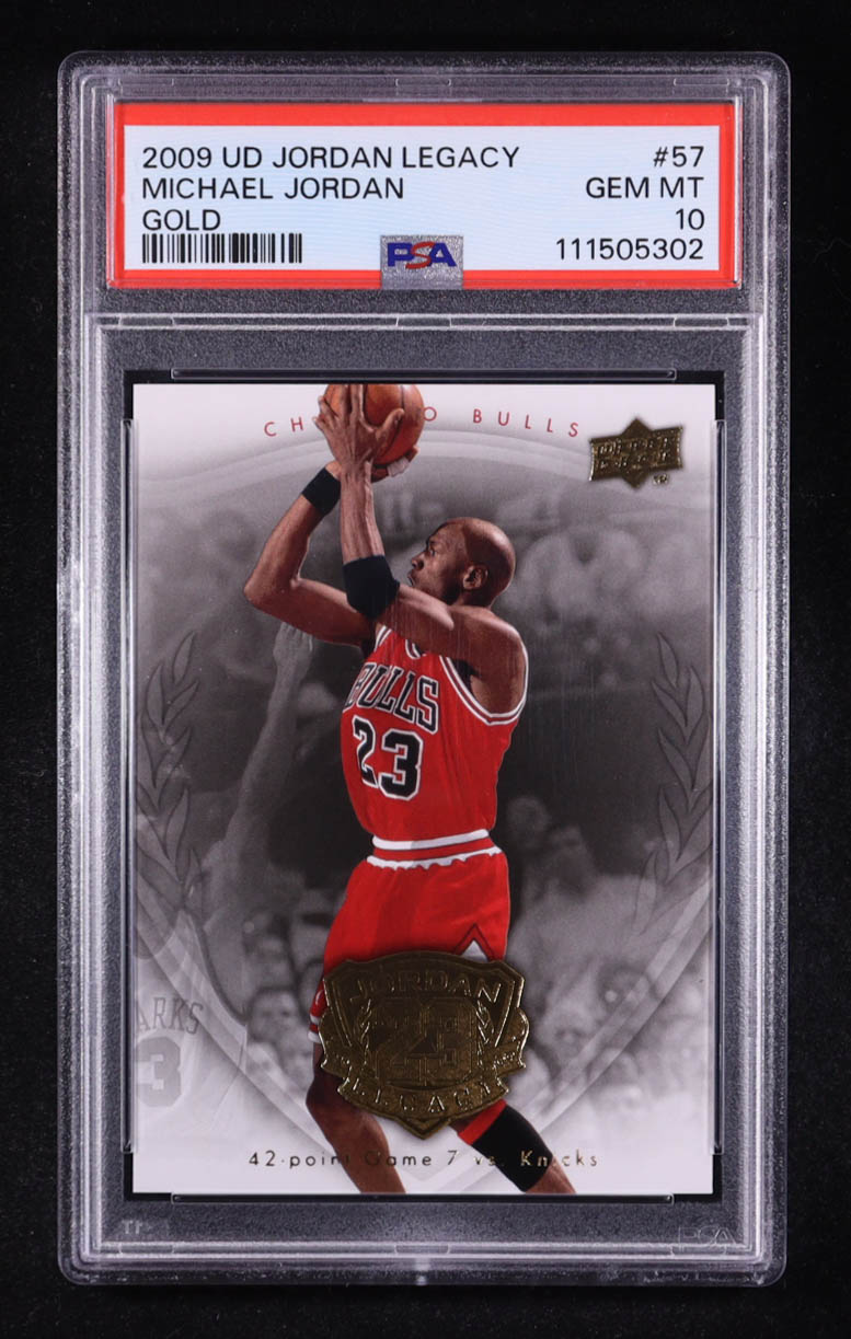 Michael Jordan 2009-10 Upper Deck Michael Jordan Legacy Collection Gold #57 (PSA 10) at PristineAuction.com Michael Jordan 2009-10 Upper Deck Michael Jordan Legacy Collection Gold #57 (PSA 10) at PristineAuction.com