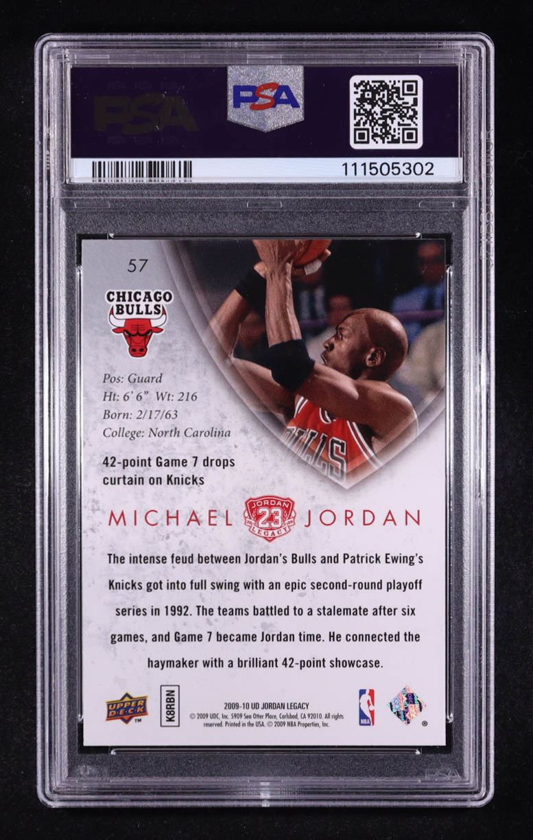 Michael Jordan 2009-10 Upper Deck Michael Jordan Legacy Collection Gold #57 (PSA 10) at PristineAuction.com Michael Jordan 2009-10 Upper Deck Michael Jordan Legacy Collection Gold #57 (PSA 10) at PristineAuction.com
