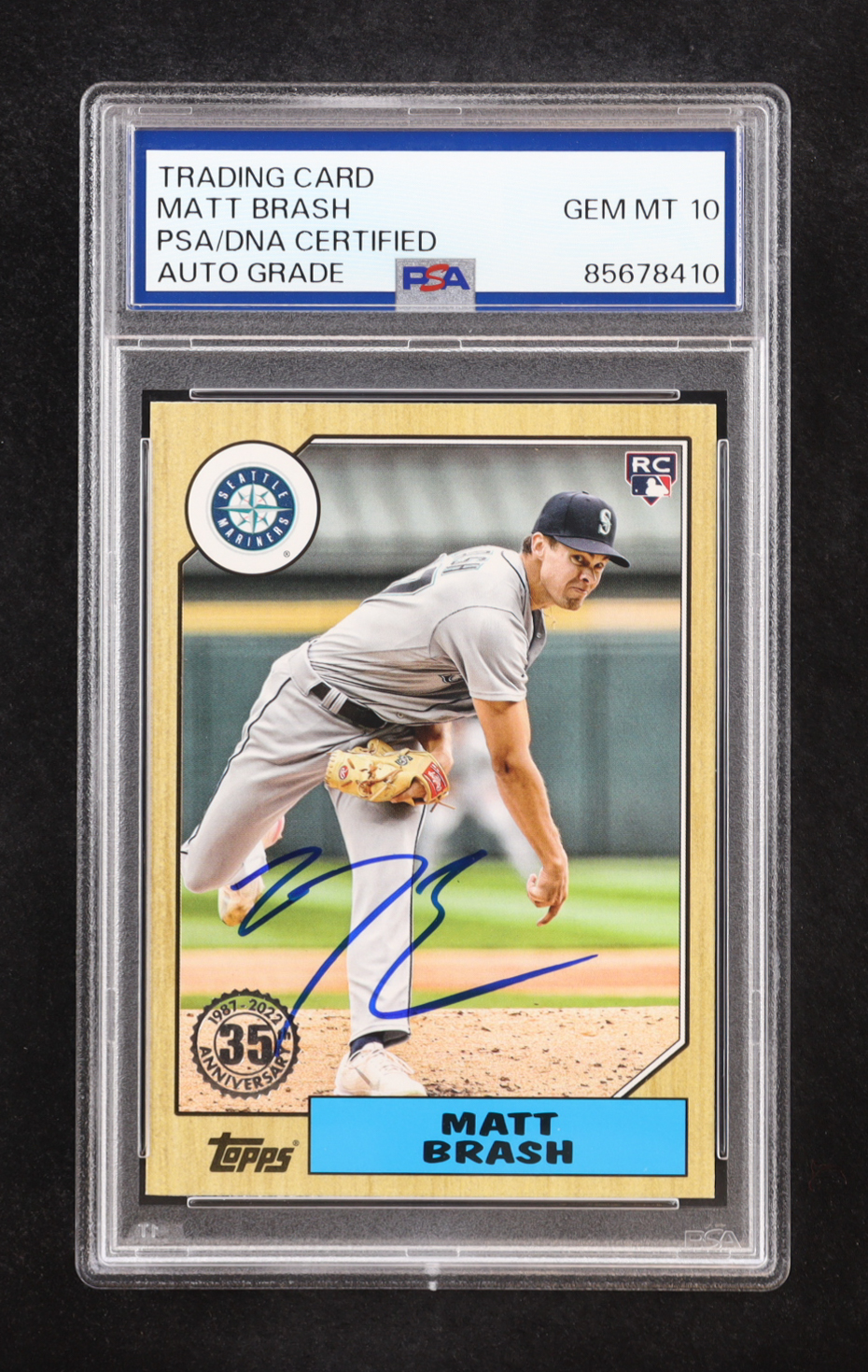 Matt Brash Signed 2022 Topps Update '87 Topps #87TBU43 RC (PSA | Auto 10) at PristineAuction.com Matt Brash Signed 2022 Topps Update '87 Topps #87TBU43 RC (PSA | Auto 10) at PristineAuction.com