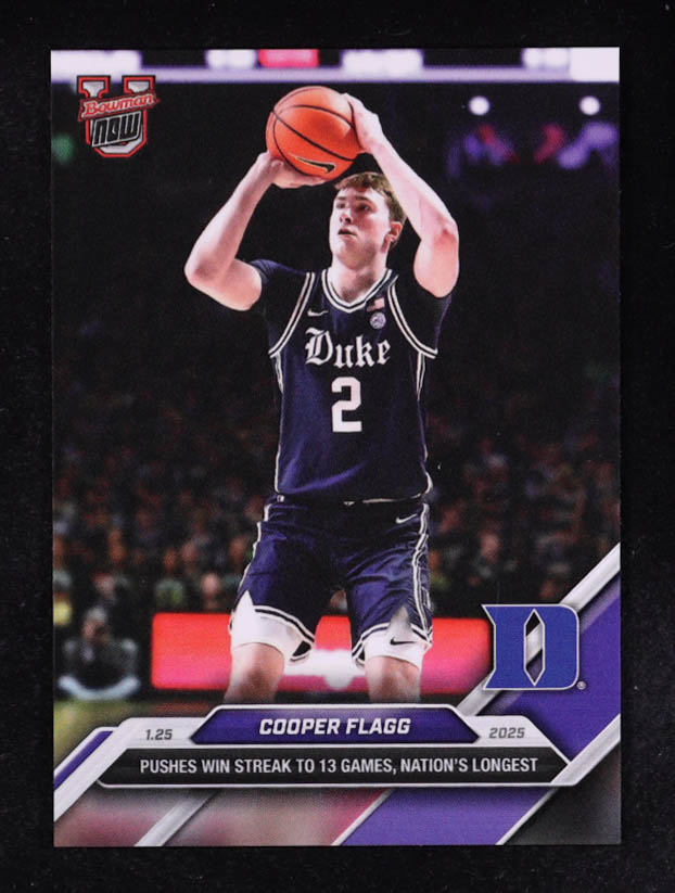 Cooper Flagg 2024-25 Bowman University Now #51 RC at PristineAuction.com Cooper Flagg 2024-25 Bowman University Now #51 RC at PristineAuction.com