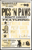 2006 "Pics 'N Paws" Benefit Concert Print On Foam Signed By (4) Emmylou Harris, Patty Griffin, Mandy Smith & Paula Cole (JSA) at PristineAuction.com