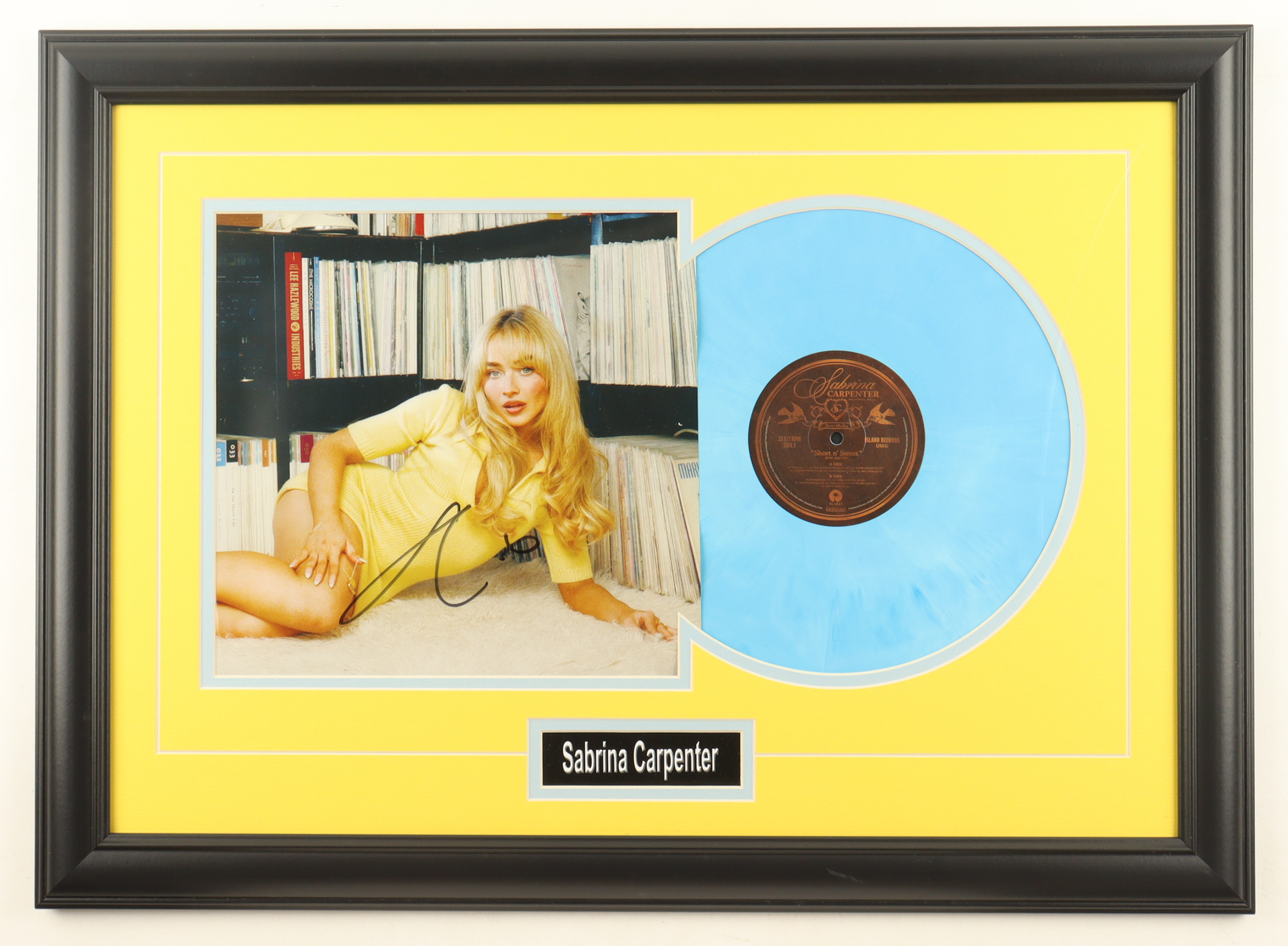 Sabrina Carpenter Signed "Short n' Sweet" Custom Framed Vinyl Album Sleeve Display With Record (JSA) at PristineAuction.com Sabrina Carpenter Signed "Short n' Sweet" Custom Framed Vinyl Album Sleeve Display With Record (JSA) at PristineAuction.com