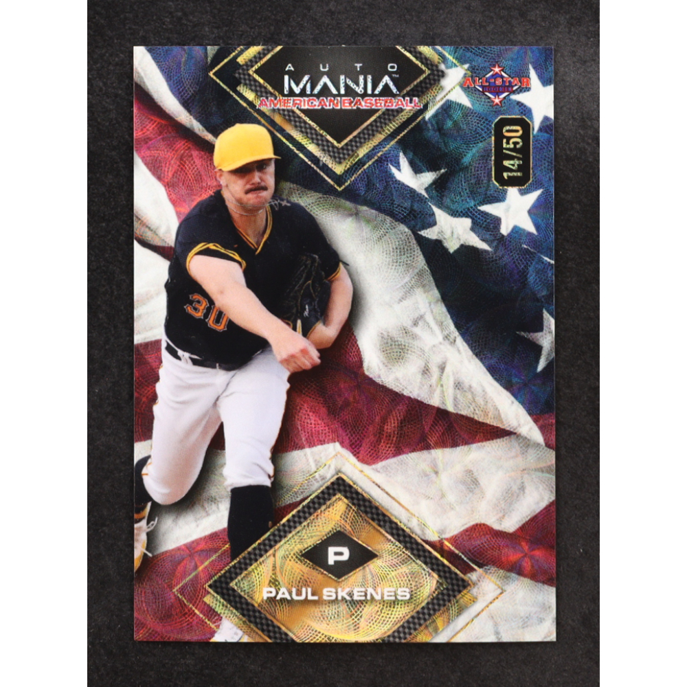Paul Skenes 2024 Wild Card Auto Mania Diamond American Flag Kaleidoscope #AMADPS2 RC #14/50 at PristineAuction.com