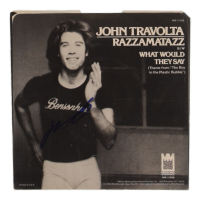 John Travolta Signed "Razzamatazz" 45 RPM Vinyl Record Album Sleeve (JSA) at PristineAuction.com