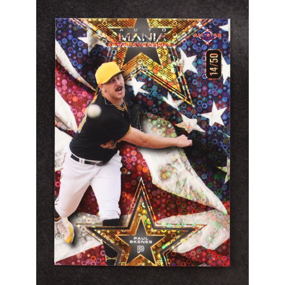 Paul Skenes 2024 Wild Card Auto Mania Star American Flag Donut Circles #AMASPS2 RC #14/50 at PristineAuction.com