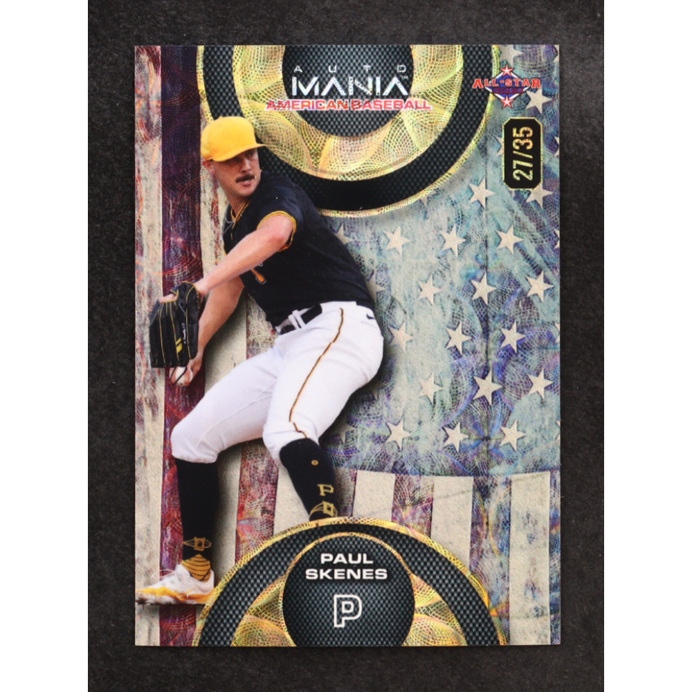Paul Skenes 2024 Wild Card Auto Mania Circle Vintage Flag Kaleidoscope #AMACPS3 RC #27/35 at PristineAuction.com