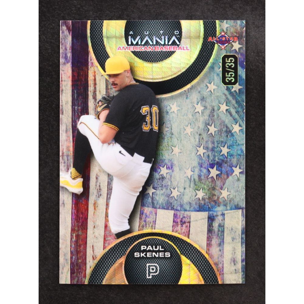 Paul Skenes 2024 Wild Card Auto Mania Circle Vintage Flag Prism #AMACPS RC #35/35 at PristineAuction.com