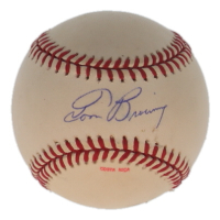 Tom Browning Signed 1990 World Series Logo Baseball (JSA) at PristineAuction.com