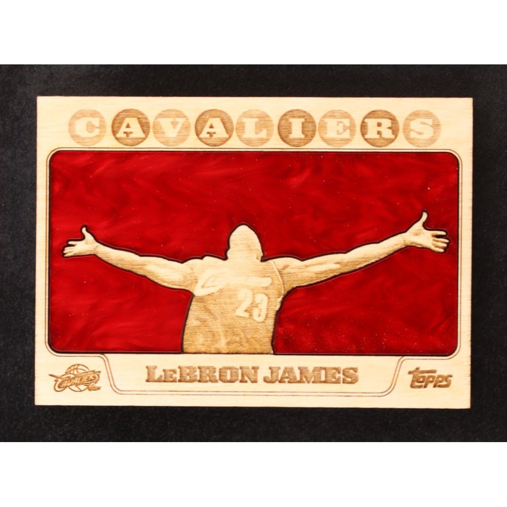 LeBron James Custom Wood Art Trading Card at PristineAuction.com
