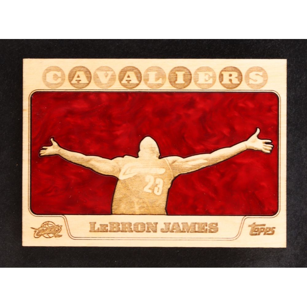 LeBron James Custom Wood Art Trading Card at PristineAuction.com