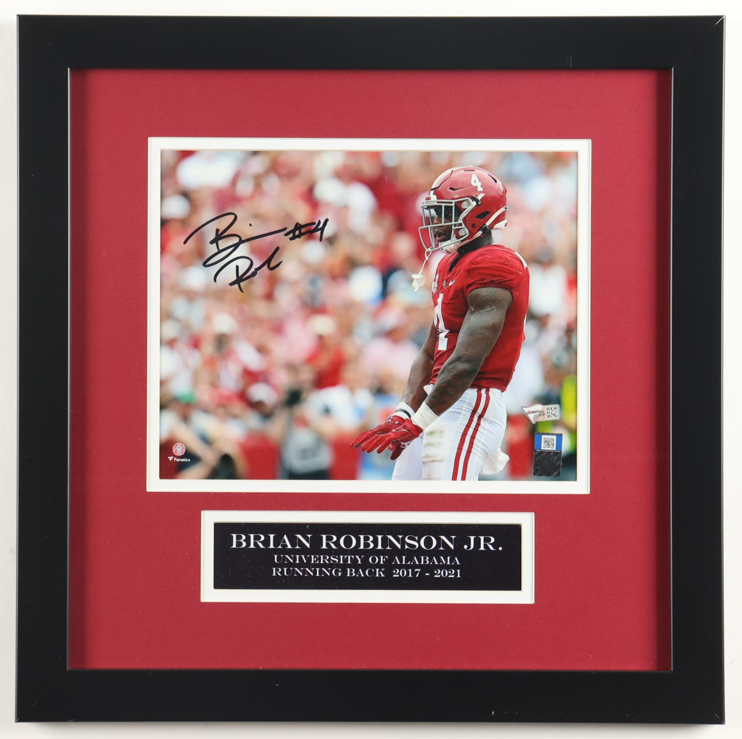 Brian Robinson Jr. Signed Alabama Crimson Tide Custom Framed Photo (Fanatics) at PristineAuction.com Brian Robinson Jr. Signed Alabama Crimson Tide Custom Framed Photo (Fanatics) at PristineAuction.com