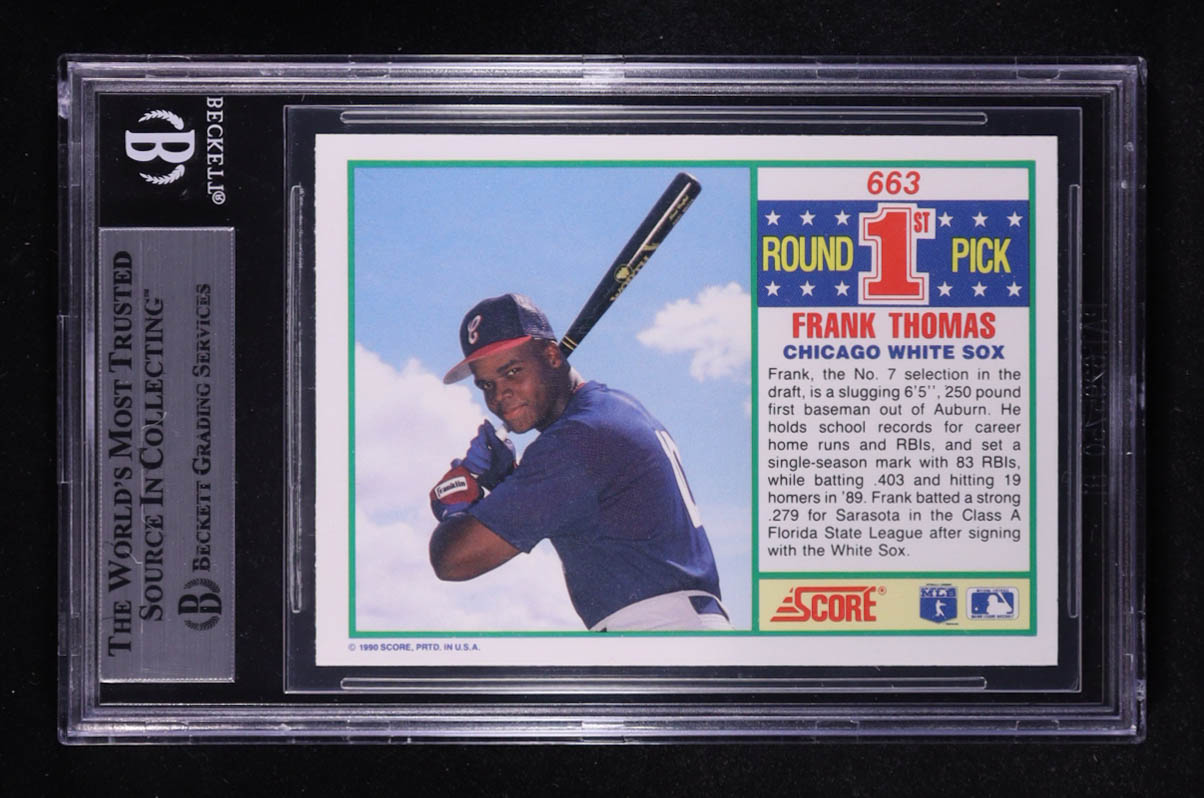 Frank Thomas Signed 1990 Score #663 RC (BGS) at PristineAuction.com Frank Thomas Signed 1990 Score #663 RC (BGS) at PristineAuction.com