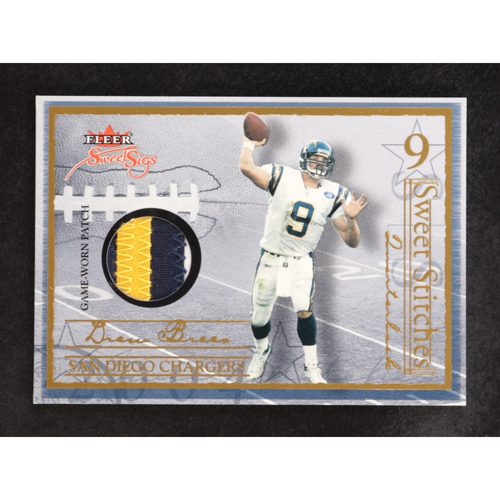 Drew Brees 2004 Fleer Sweet Sigs Sweet Stitches Jersey Patches Gold #DB2 #22/50 at PristineAuction.com