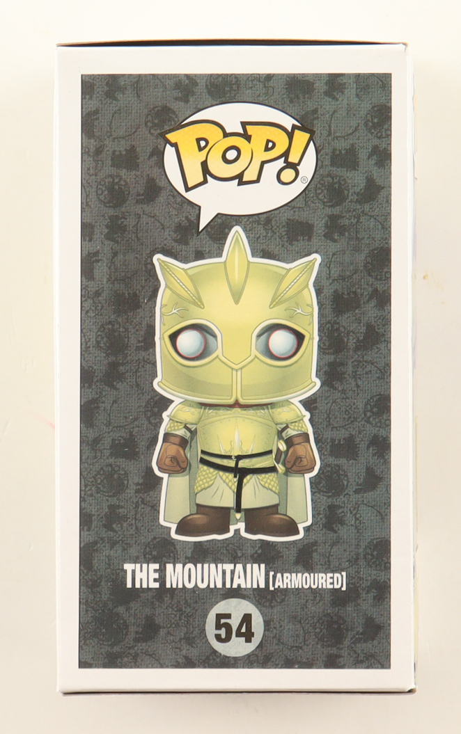 Hafthor Julius Bjornsson Signed "Games Of Thrones" #54 The Mountain (Armoured) Funko Pop! Vinyl Figure Inscribed "The Mountain" (JSA) at PristineAuction.com Hafthor Julius Bjornsson Signed "Games Of Thrones" #54 The Mountain (Armoured) Funko Pop! Vinyl Figure Inscribed "The Mountain" (JSA) at PristineAuction.com