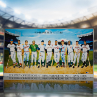 "500 Home Run Club" 20x37 Lithograph On Foam Signed by (12) with Mickey Mantle, Ted Williams, Hank Aaron, Reggie Jackson (JSA) at PristineAuction.com