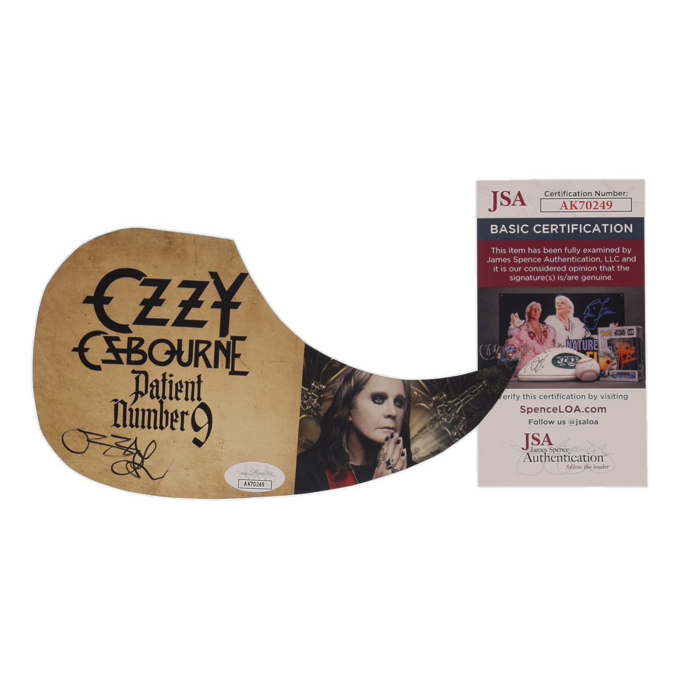 Ozzy Osbourne Signed "Patient Number 9" Custom Insert Pickguard (JSA) at PristineAuction.com Ozzy Osbourne Signed "Patient Number 9" Custom Insert Pickguard (JSA) at PristineAuction.com