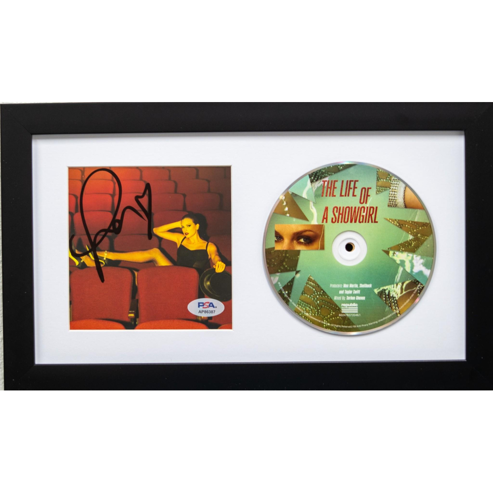 Taylor Swift Signed "The Life of a Showgirl" Custom Framed CD Insert Display (PSA) at PristineAuction.com