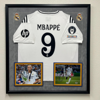 Kylian Mbappe Signed Real Madrid Custom Framed Photo Display (PSA) at PristineAuction.com