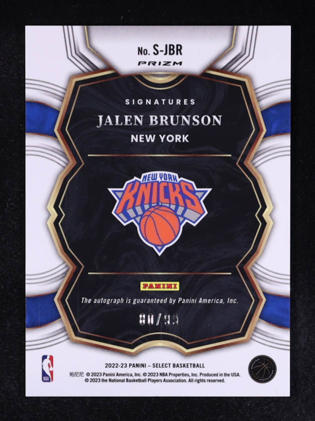 Jalen Brunson 2022-23 Select Signatures Red Prizms #9 #80/99 at PristineAuction.com Jalen Brunson 2022-23 Select Signatures Red Prizms #9 #80/99 at PristineAuction.com