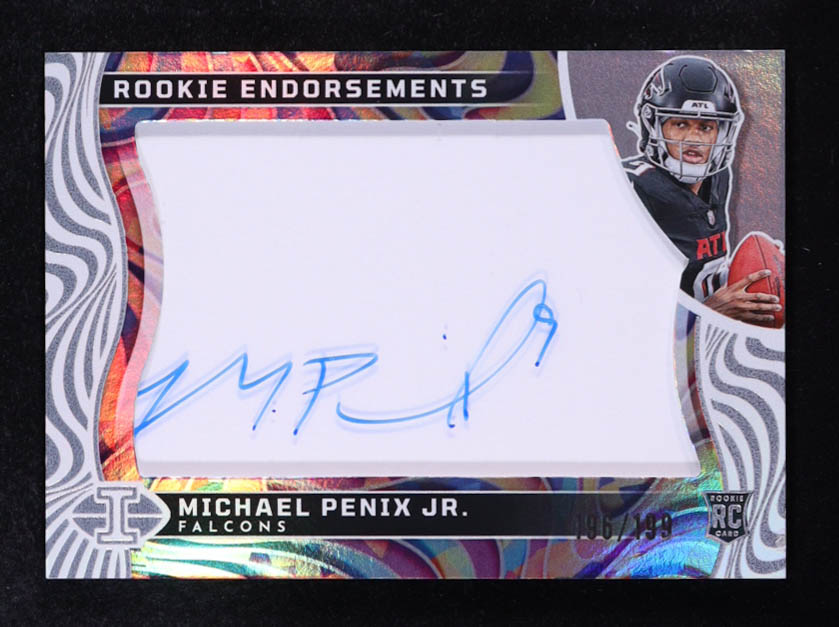 Michael Penix Jr. 2024 Panini Illusions Rookie Endorsements #2 #196/199 RC at PristineAuction.com Michael Penix Jr. 2024 Panini Illusions Rookie Endorsements #2 #196/199 RC at PristineAuction.com