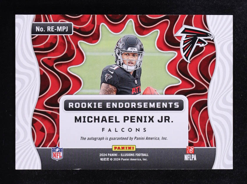 Michael Penix Jr. 2024 Panini Illusions Rookie Endorsements #2 #196/199 RC at PristineAuction.com Michael Penix Jr. 2024 Panini Illusions Rookie Endorsements #2 #196/199 RC at PristineAuction.com