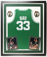 Larry Bird Signed Custom Framed Jersey Display (JSA) at PristineAuction.com