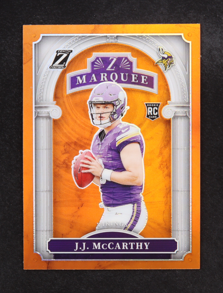 J.J. McCarthy 2024 Zenith Z Marquee Orange #10 RC at PristineAuction.com J.J. McCarthy 2024 Zenith Z Marquee Orange #10 RC at PristineAuction.com