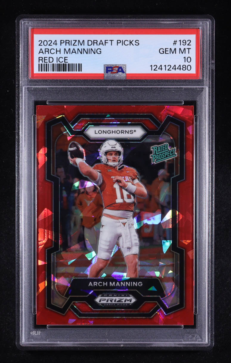 Arch Manning 2024 Panini Prizm Draft Picks Prizms Red Ice #192 RC (PSA 10) at PristineAuction.com Arch Manning 2024 Panini Prizm Draft Picks Prizms Red Ice #192 RC (PSA 10) at PristineAuction.com