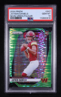 Jayden Daniels 2024 Panini Prizm Prizms Neon Green Pulsar #347 RC (PSA 10) at PristineAuction.com