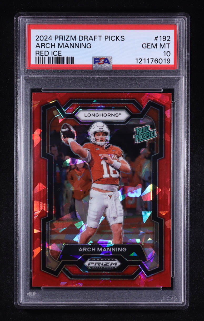 Arch Manning 2024 Panini Prizm Draft Picks Prizms Red Ice #192 RC (PSA 10) at PristineAuction.com Arch Manning 2024 Panini Prizm Draft Picks Prizms Red Ice #192 RC (PSA 10) at PristineAuction.com